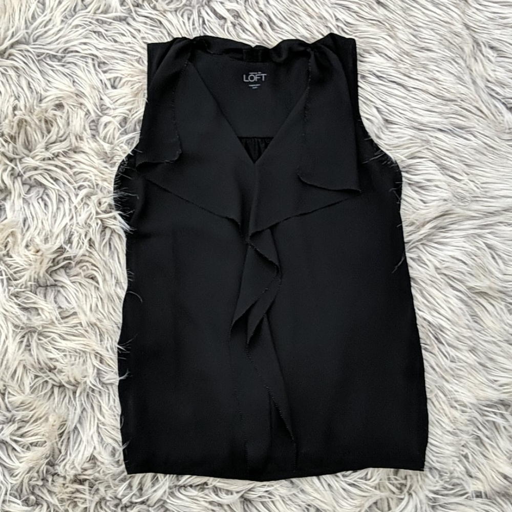 Loft Chiffon Ruffle Sleeveless top